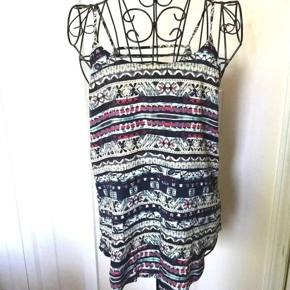 Mason + Mackenzie Tank Top Geometric Ladder Back